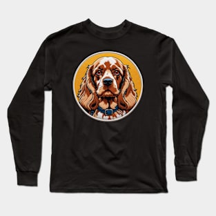 Cocker Spaniel Embroidered Patch Long Sleeve T-Shirt